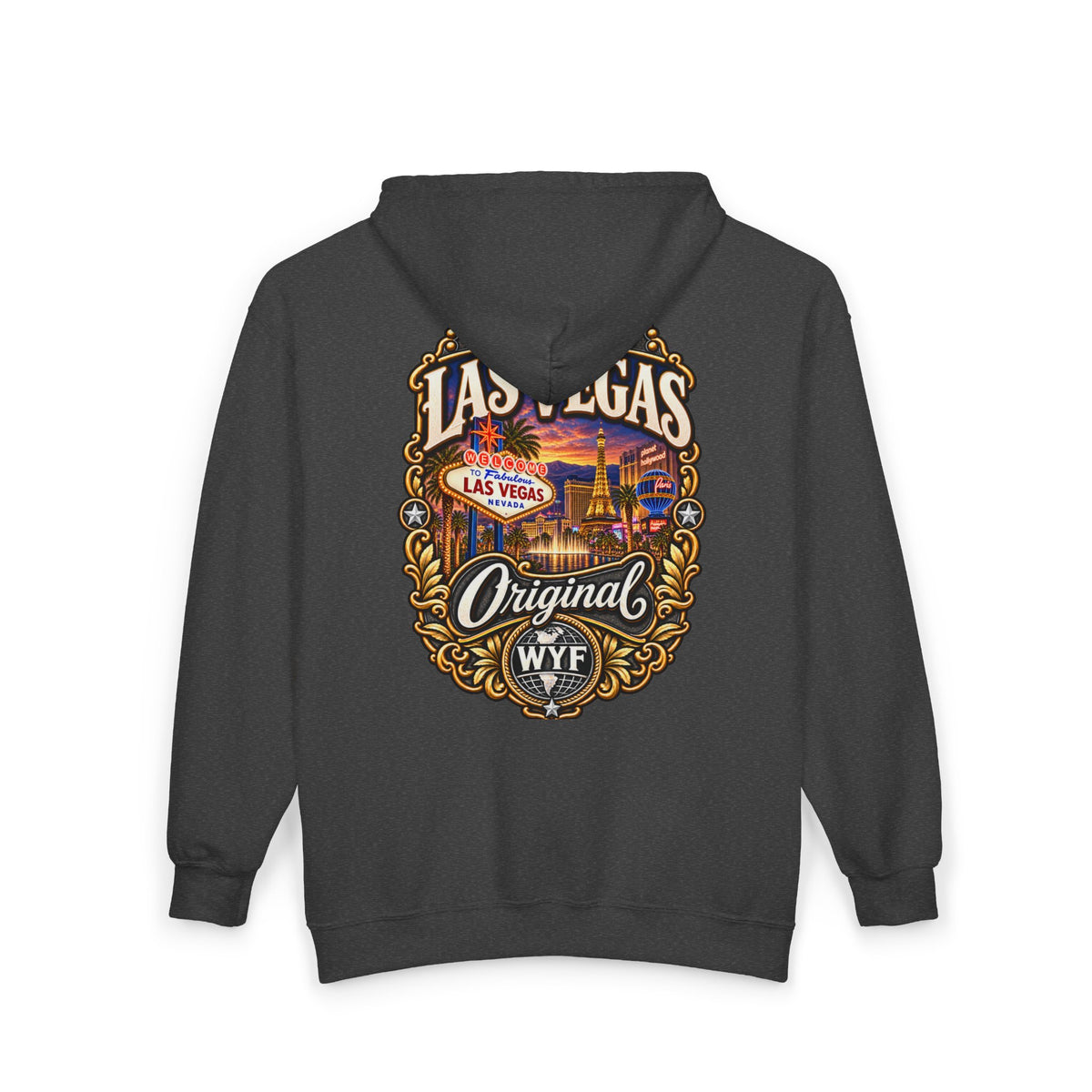 WYF Las Vegas Full-Zip Hoodie | Las Vegas Souvenir & Where You From Streetwear