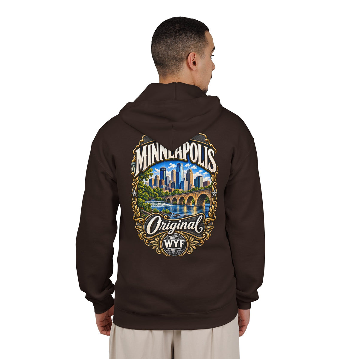 WYF Minneapolis Full-Zip Hoodie | Minneapolis Souvenir & Where You From Streetwear