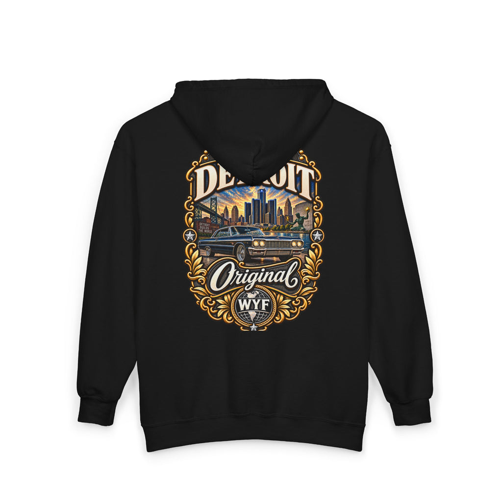 WYF Detroit Full-Zip Hoodie | Detroit Souvenir & Where You From Streetwear