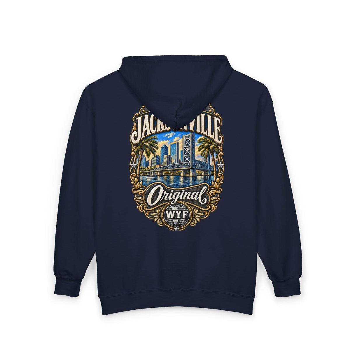 WYF Jacksonville Full-Zip Hoodie | Jacksonville Souvenir & Where You From Streetwear