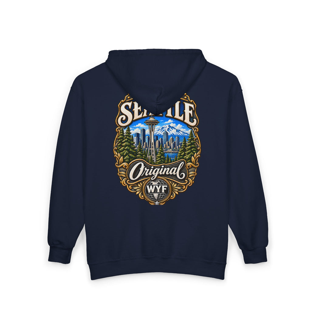 WYF Seattle Full-Zip Hoodie | Seattle Souvenir & Where You From Streetwear