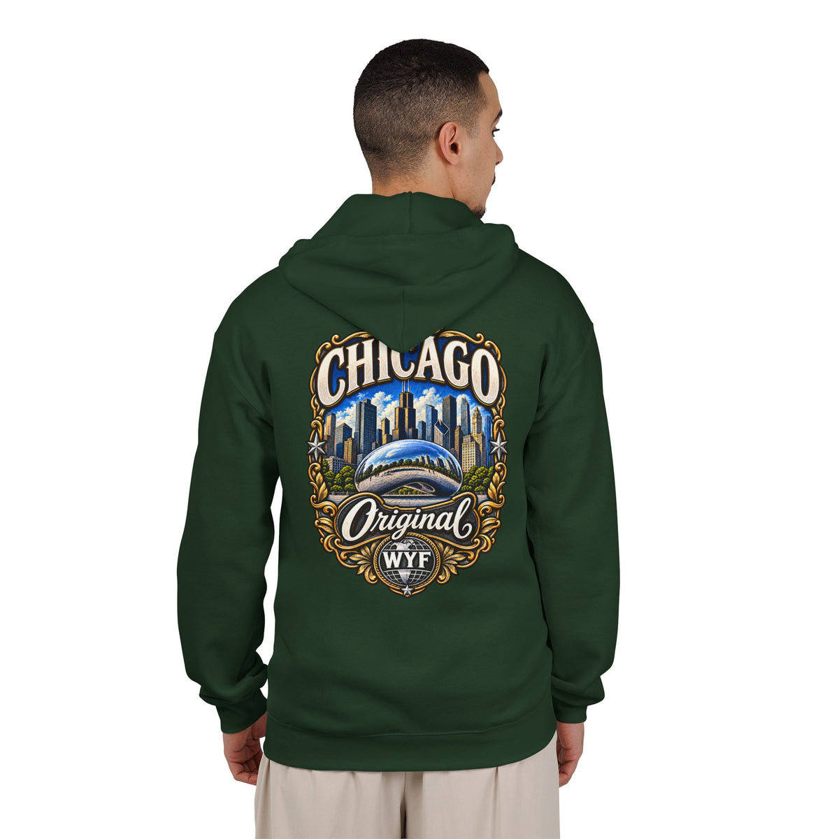 WYF Chicago Full-Zip Hoodie | Chicago Souvenir & Where You From Streetwear