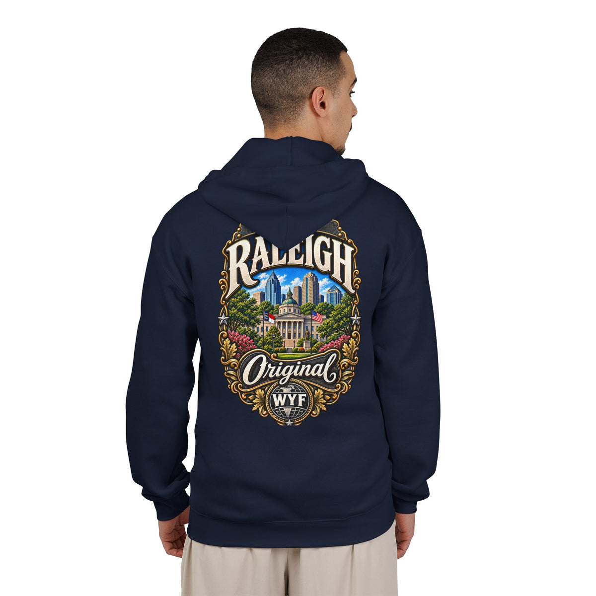 WYF Raleigh Full-Zip Hoodie | Raleigh Souvenir & Where You From Streetwear
