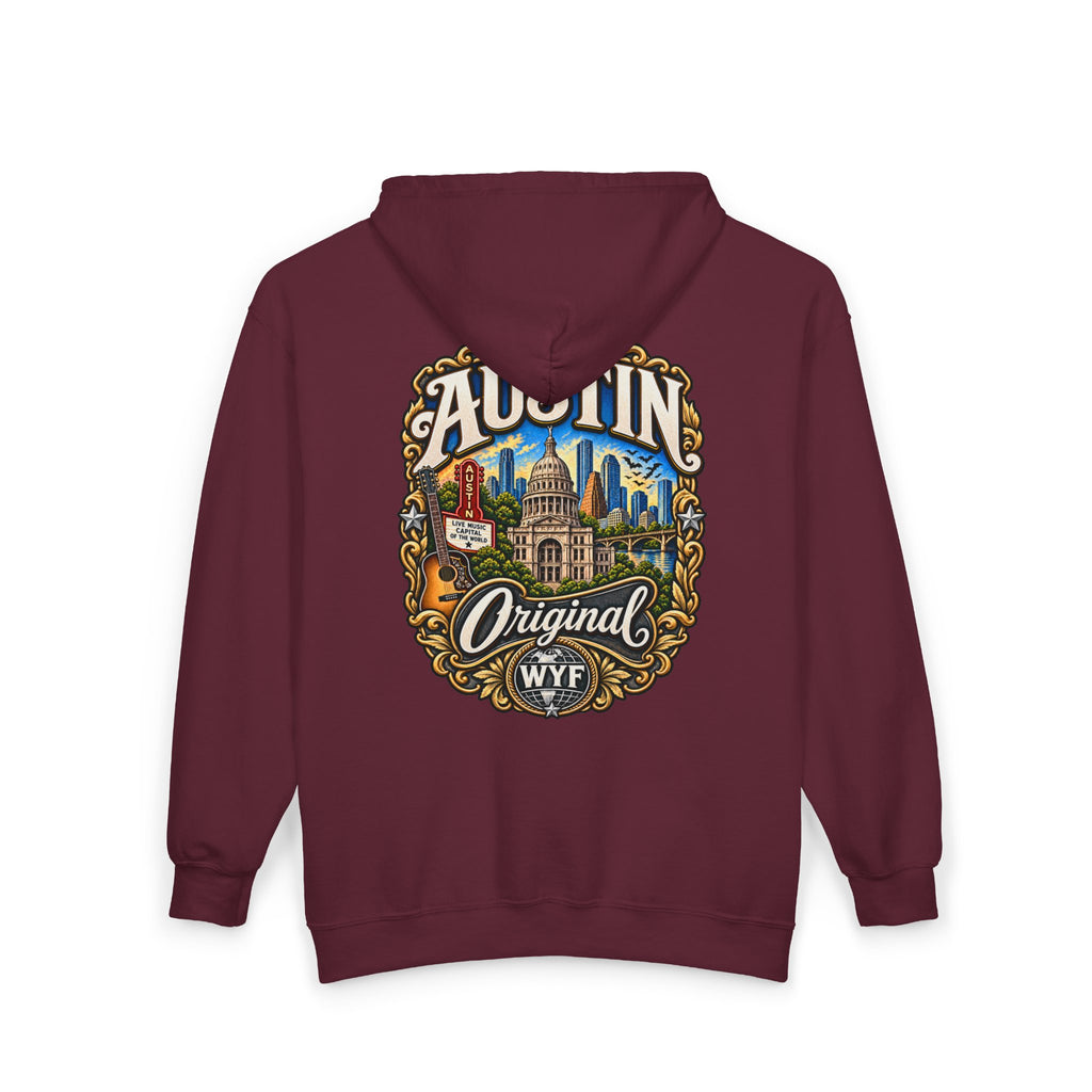 WYF Austin Full-Zip Hoodie | Austin Souvenir & Where You From Streetwear