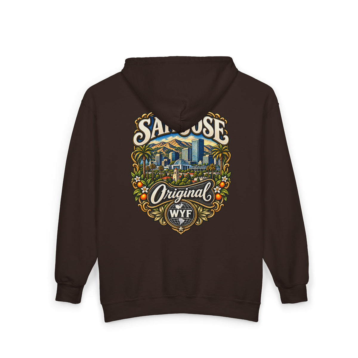 WYF San Jose Full-Zip Hoodie | San Jose Souvenir & Where You From Streetwear