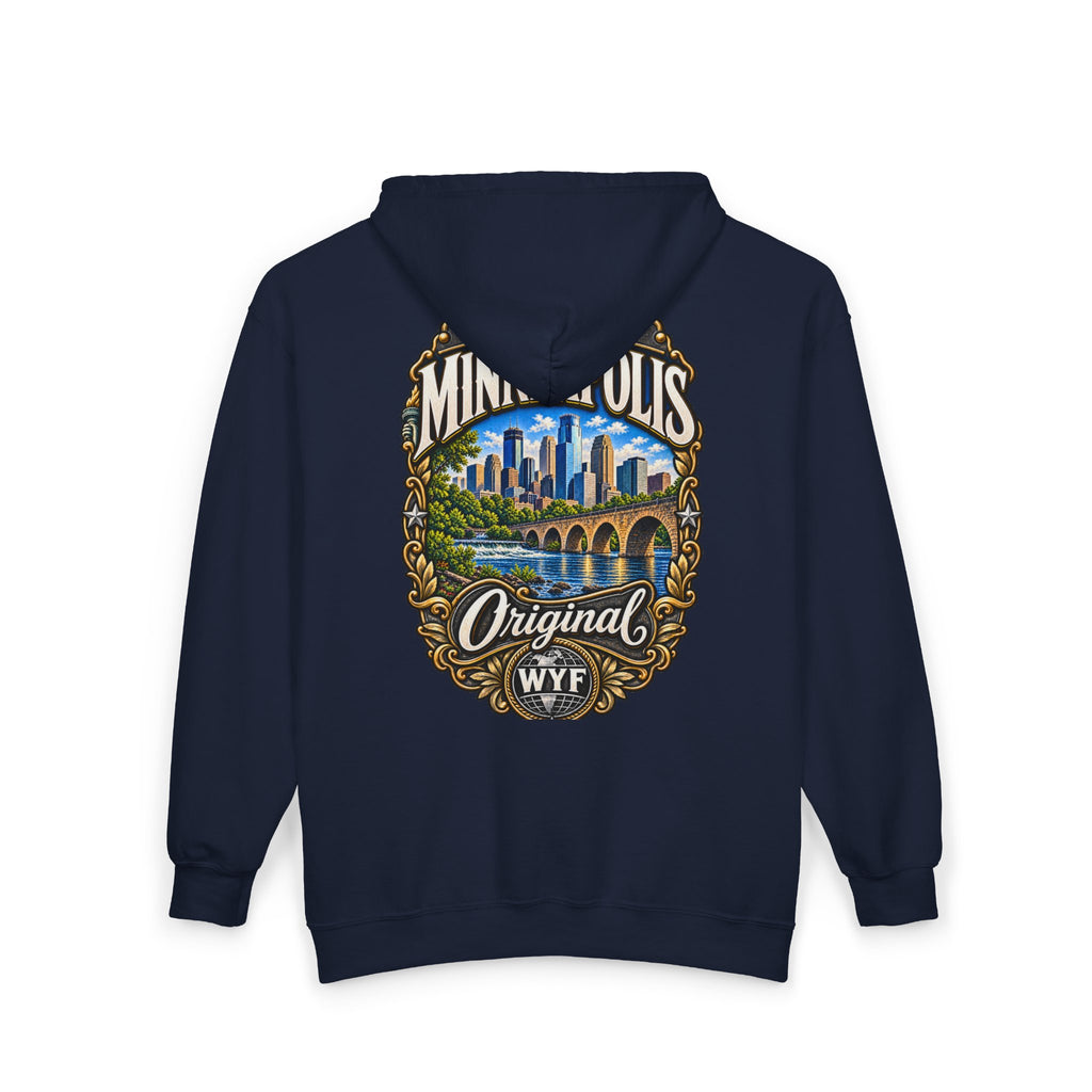 WYF Minneapolis Full-Zip Hoodie | Minneapolis Souvenir & Where You From Streetwear