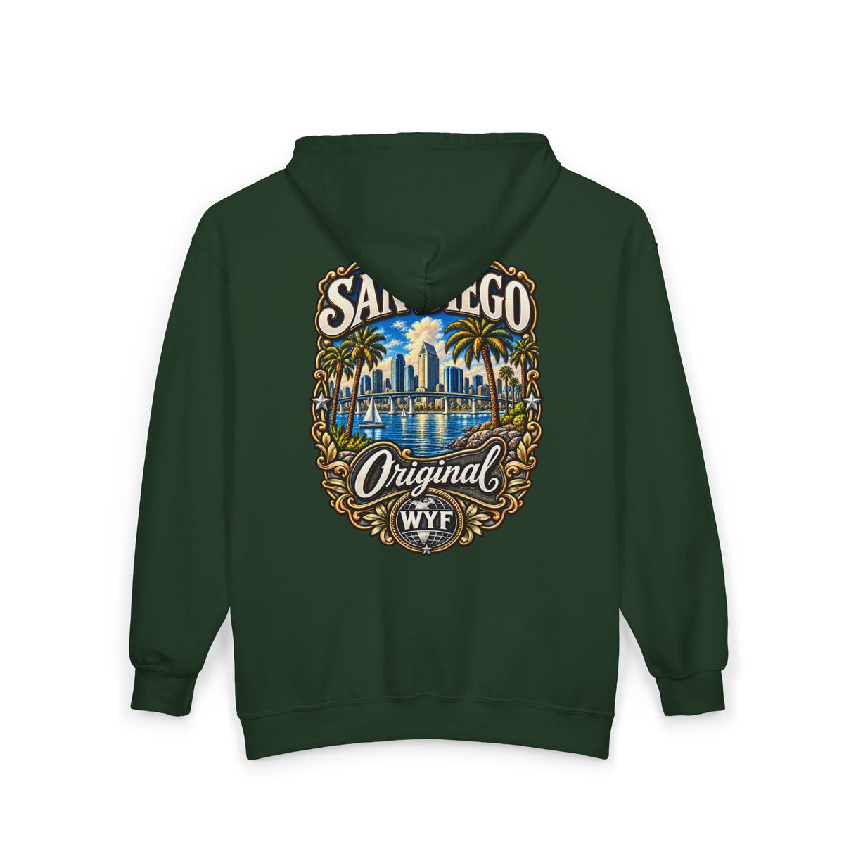 WYF San Diego Full-Zip Hoodie | San Diego Souvenir & Where You From Streetwear