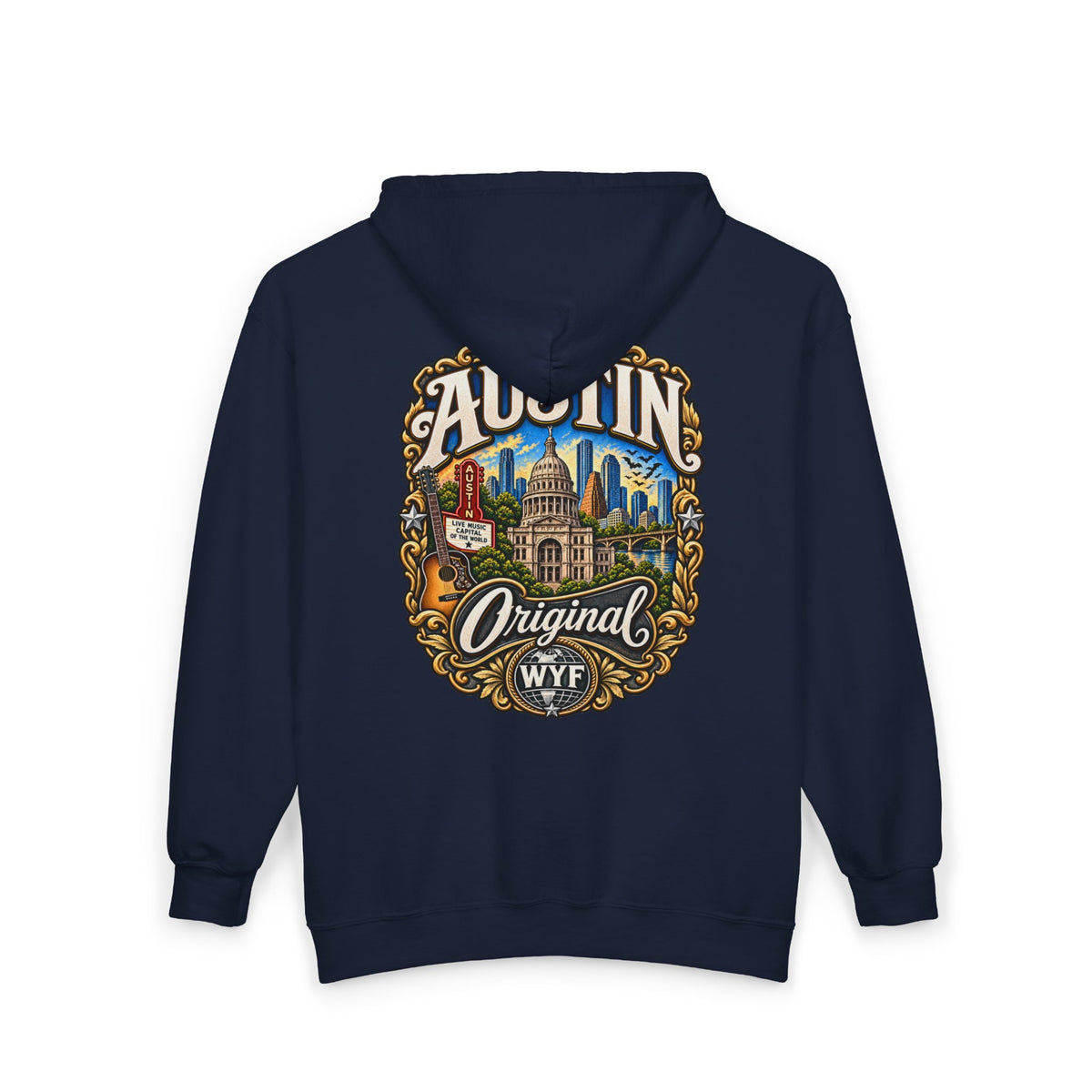 WYF Austin Full-Zip Hoodie | Austin Souvenir & Where You From Streetwear