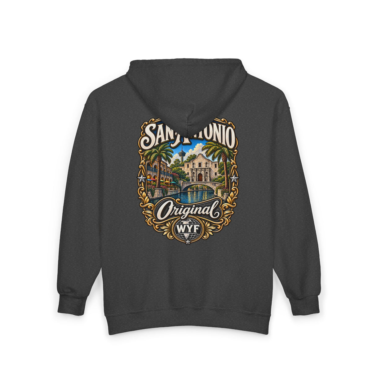 WYF San Antonio Full-Zip Hoodie | San Antonio Souvenir & Where You From Streetwear
