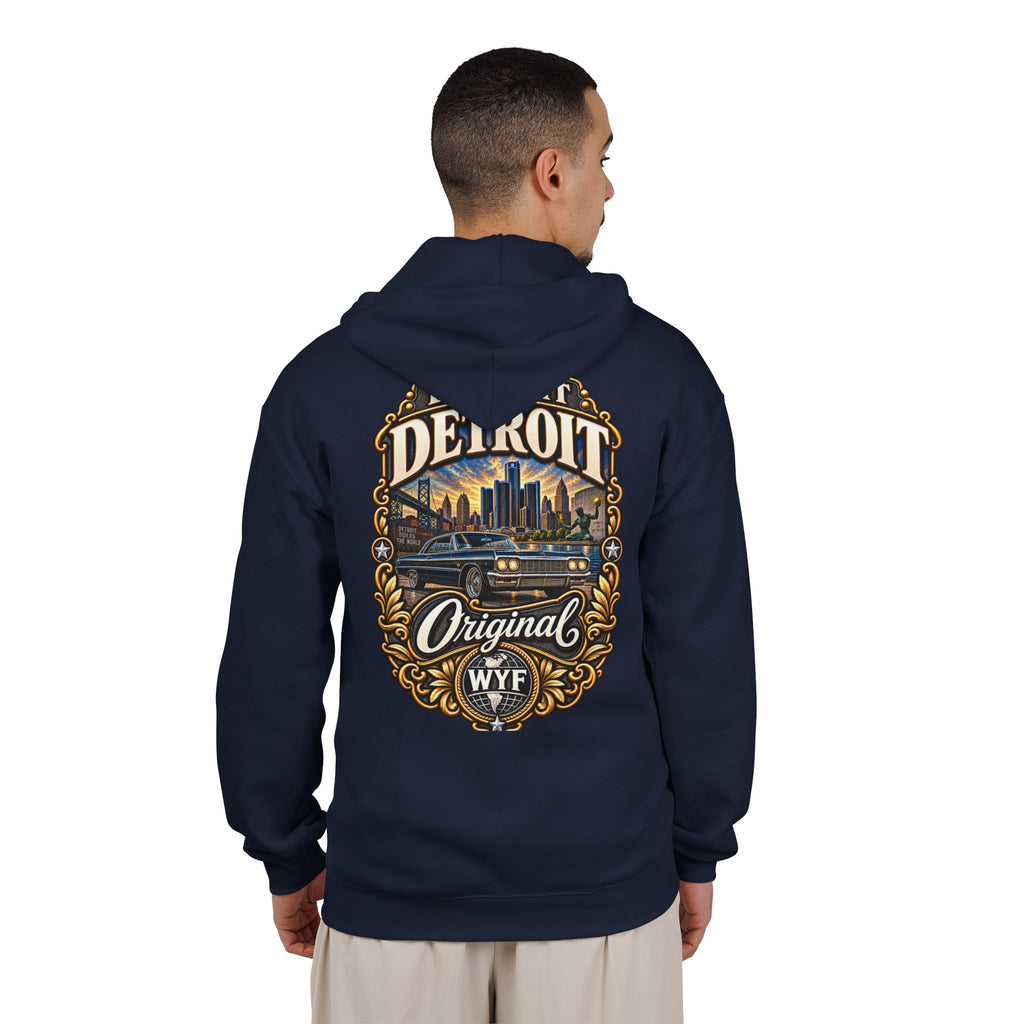 WYF Detroit Full-Zip Hoodie | Detroit Souvenir & Where You From Streetwear