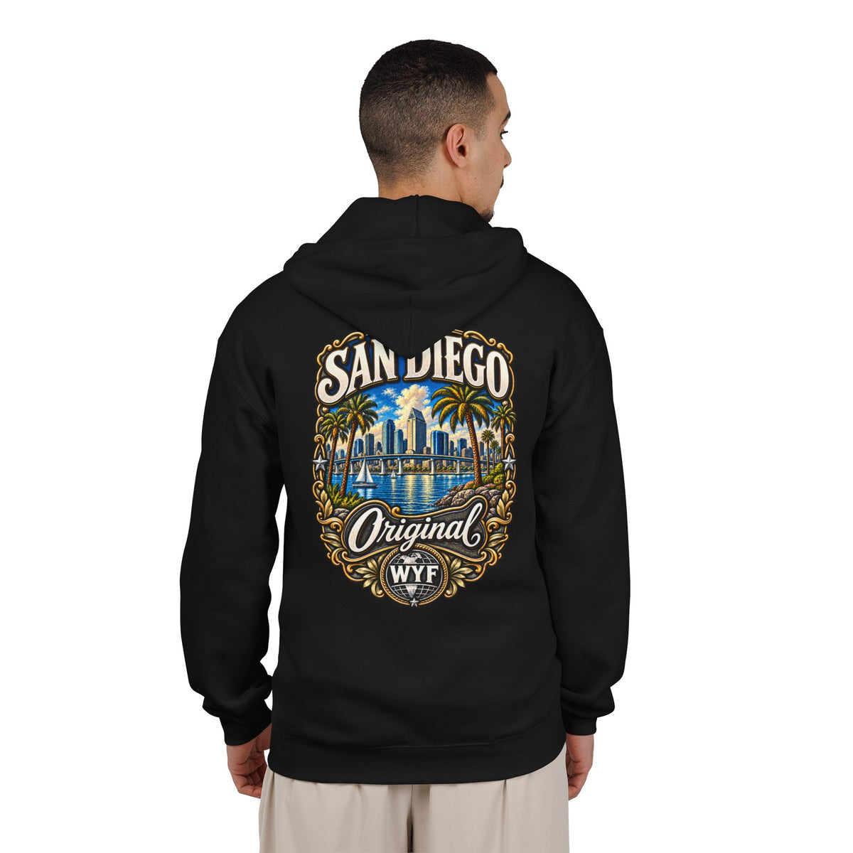 WYF San Diego Full-Zip Hoodie | San Diego Souvenir & Where You From Streetwear