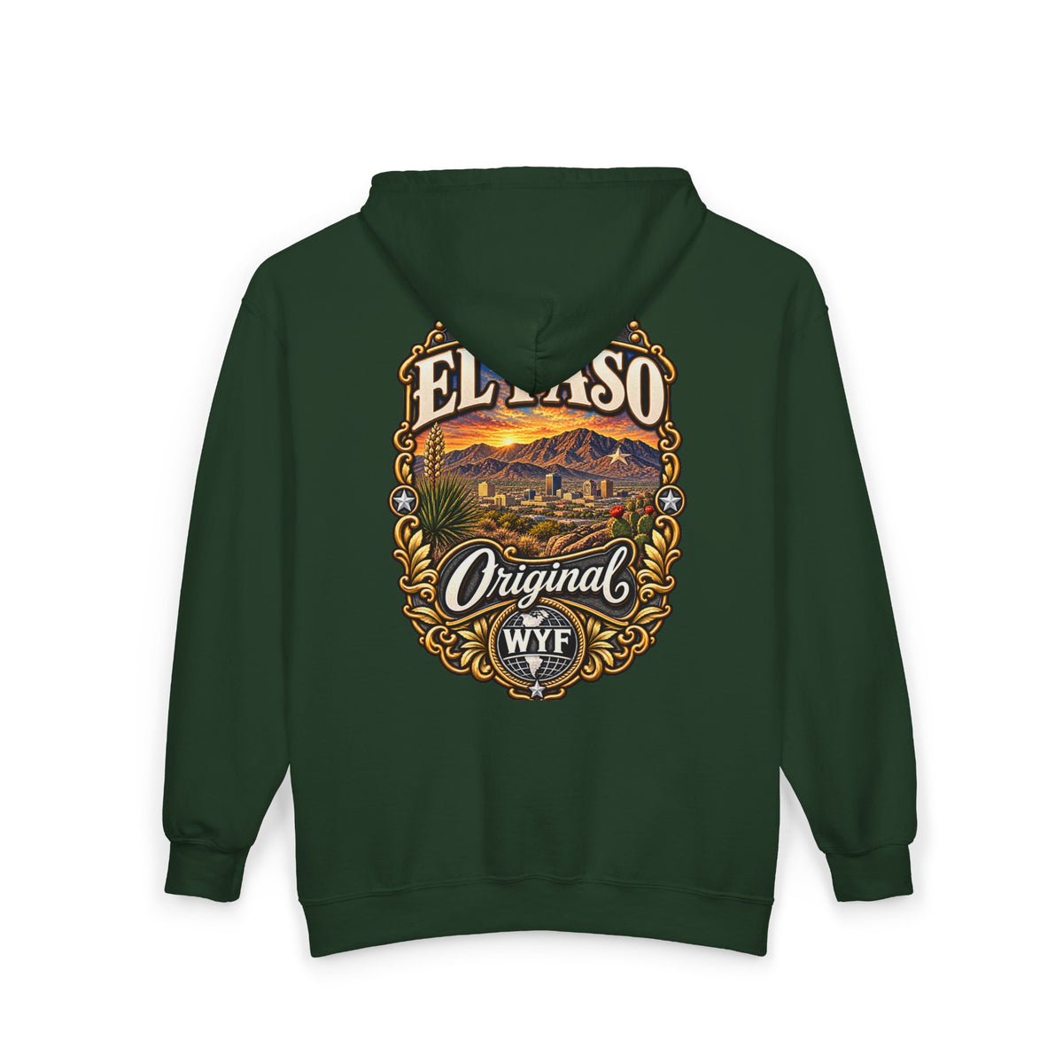 WYF El Paso Full-Zip Hoodie | El Paso Souvenir & Where You From Streetwear