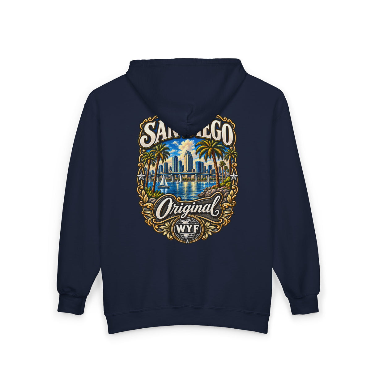 WYF San Diego Full-Zip Hoodie | San Diego Souvenir & Where You From Streetwear