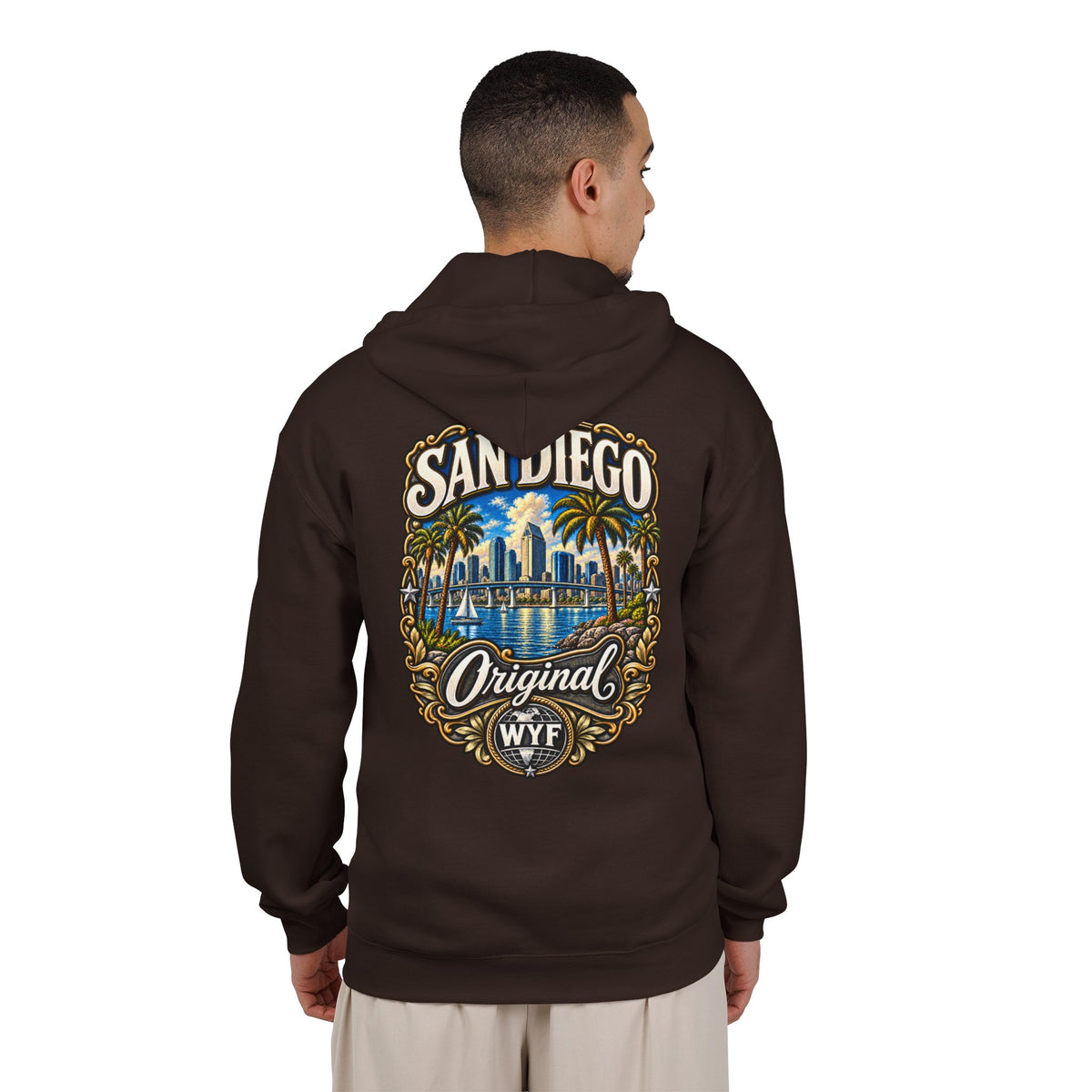 WYF San Diego Full-Zip Hoodie | San Diego Souvenir & Where You From Streetwear