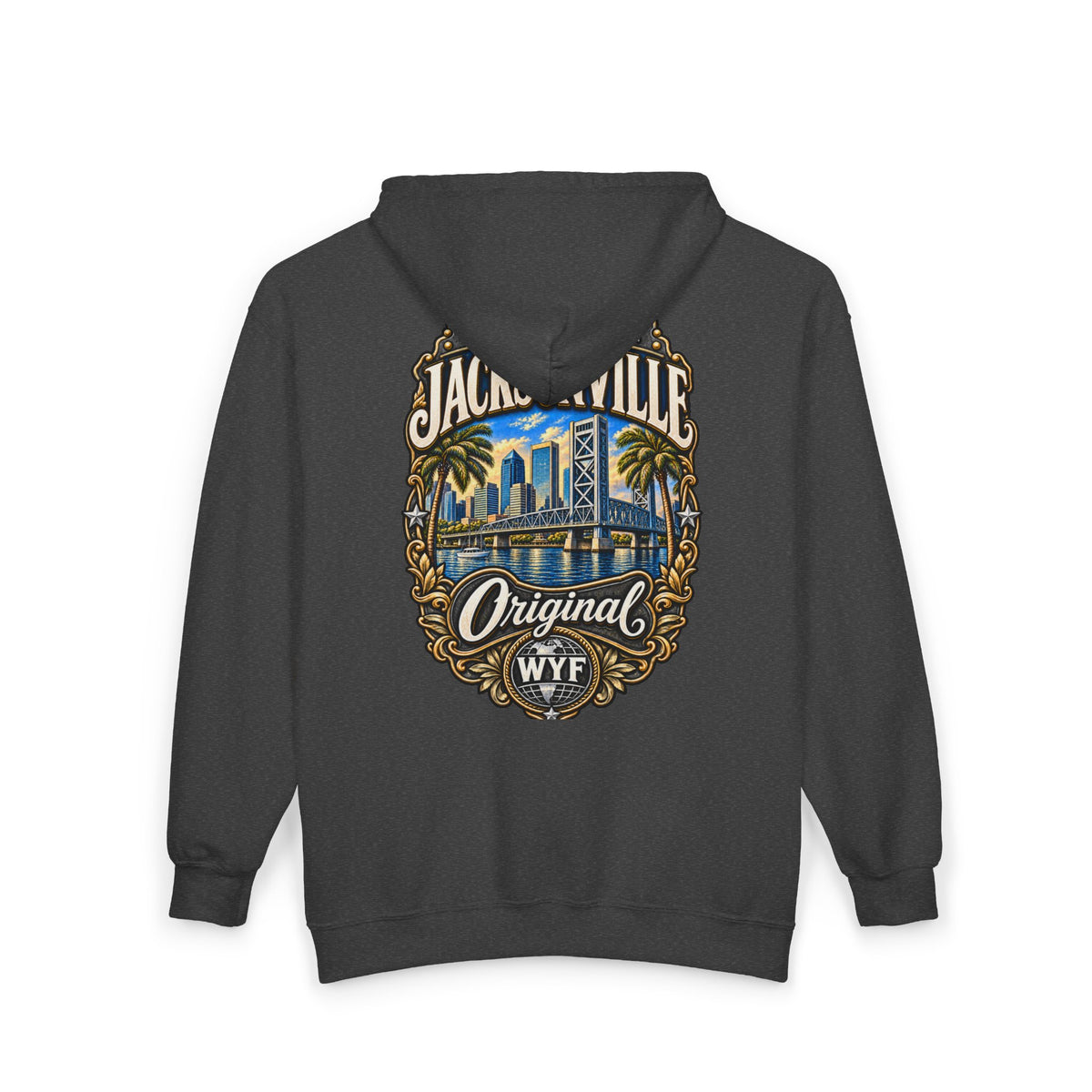 WYF Jacksonville Full-Zip Hoodie | Jacksonville Souvenir & Where You From Streetwear
