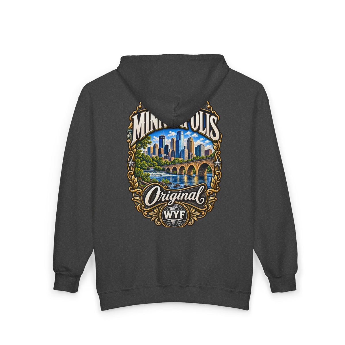 WYF Minneapolis Full-Zip Hoodie | Minneapolis Souvenir & Where You From Streetwear