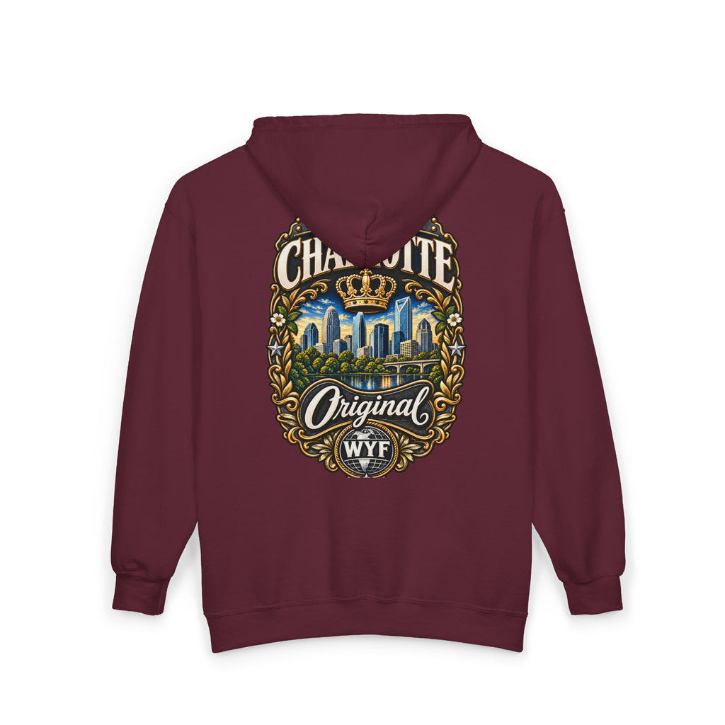 WYF Charlotte Full-Zip Hoodie | Charlotte Souvenir & Where You From Streetwear
