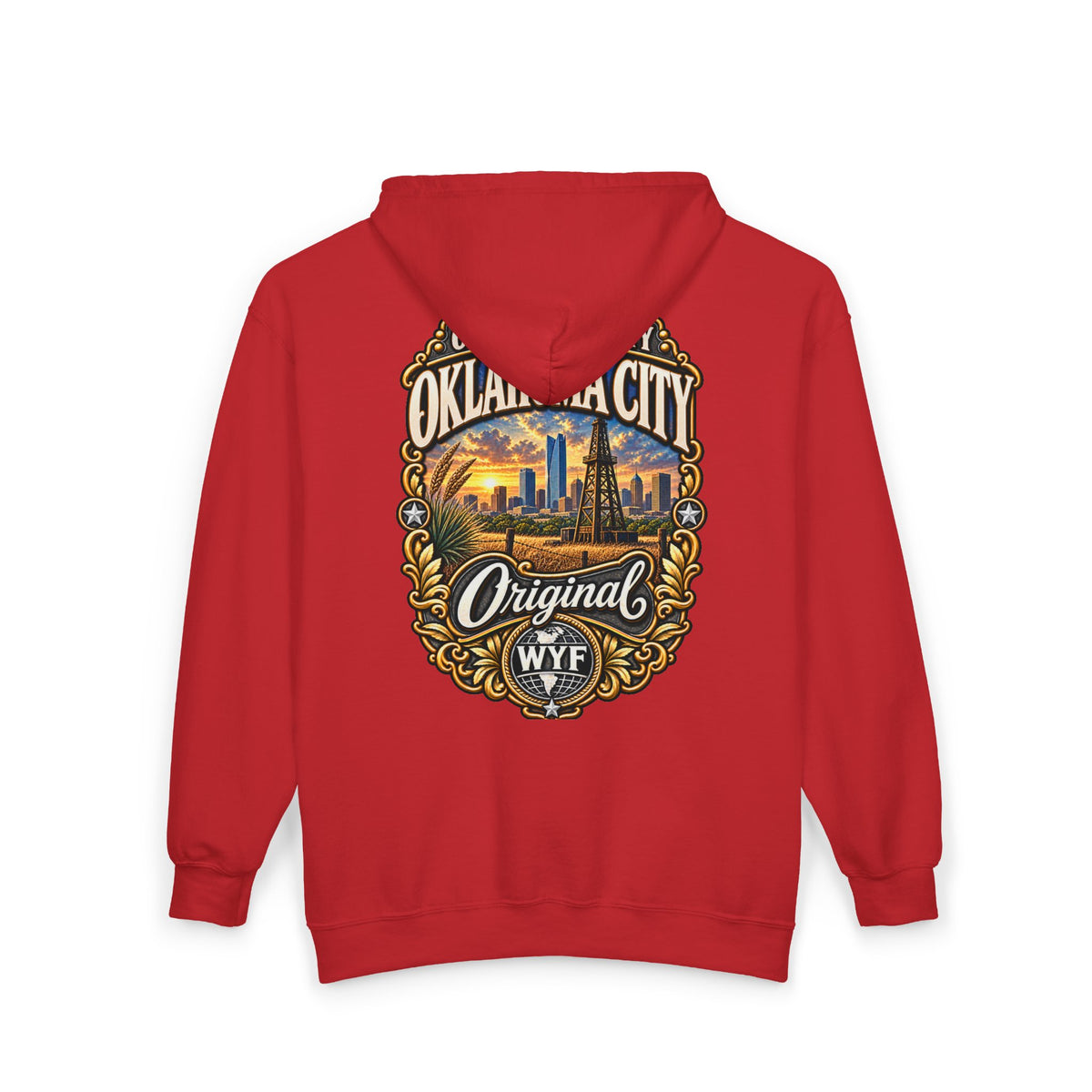 WYF Oklahoma City Full-Zip Hoodie | Oklahoma City Souvenir & Where You From Streetwear