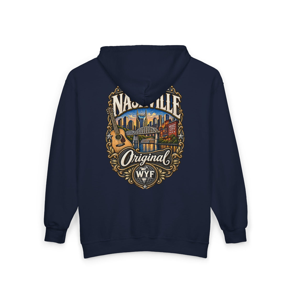 WYF Nashville Full-Zip Hoodie | Nashville Souvenir & Where You From Streetwear