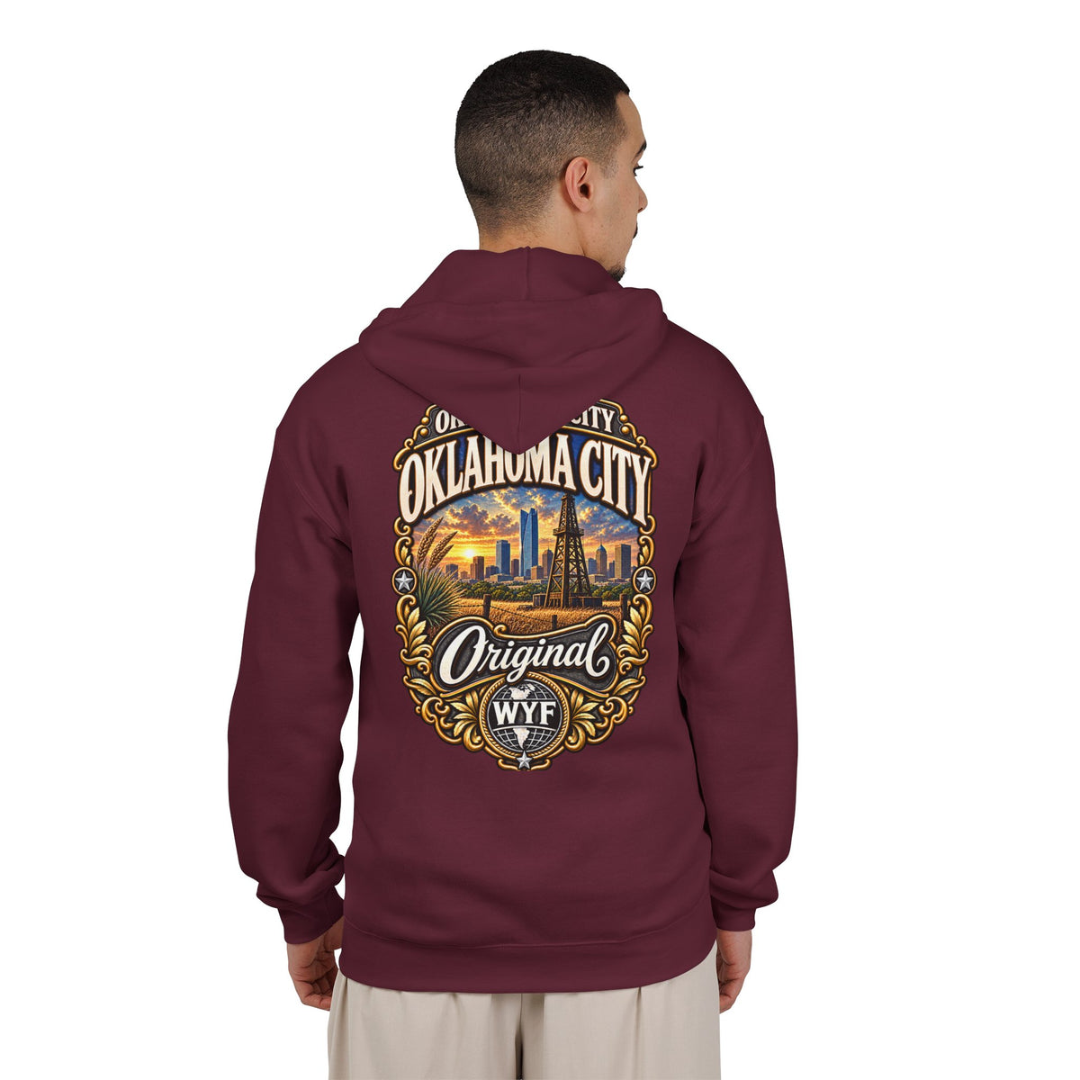 WYF Oklahoma City Full-Zip Hoodie | Oklahoma City Souvenir & Where You From Streetwear