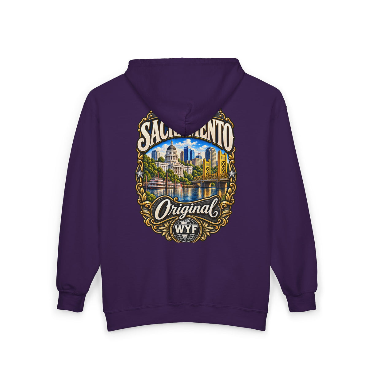 WYF Sacramento Full-Zip Hoodie | Sacramento Souvenir & Where You From Streetwear