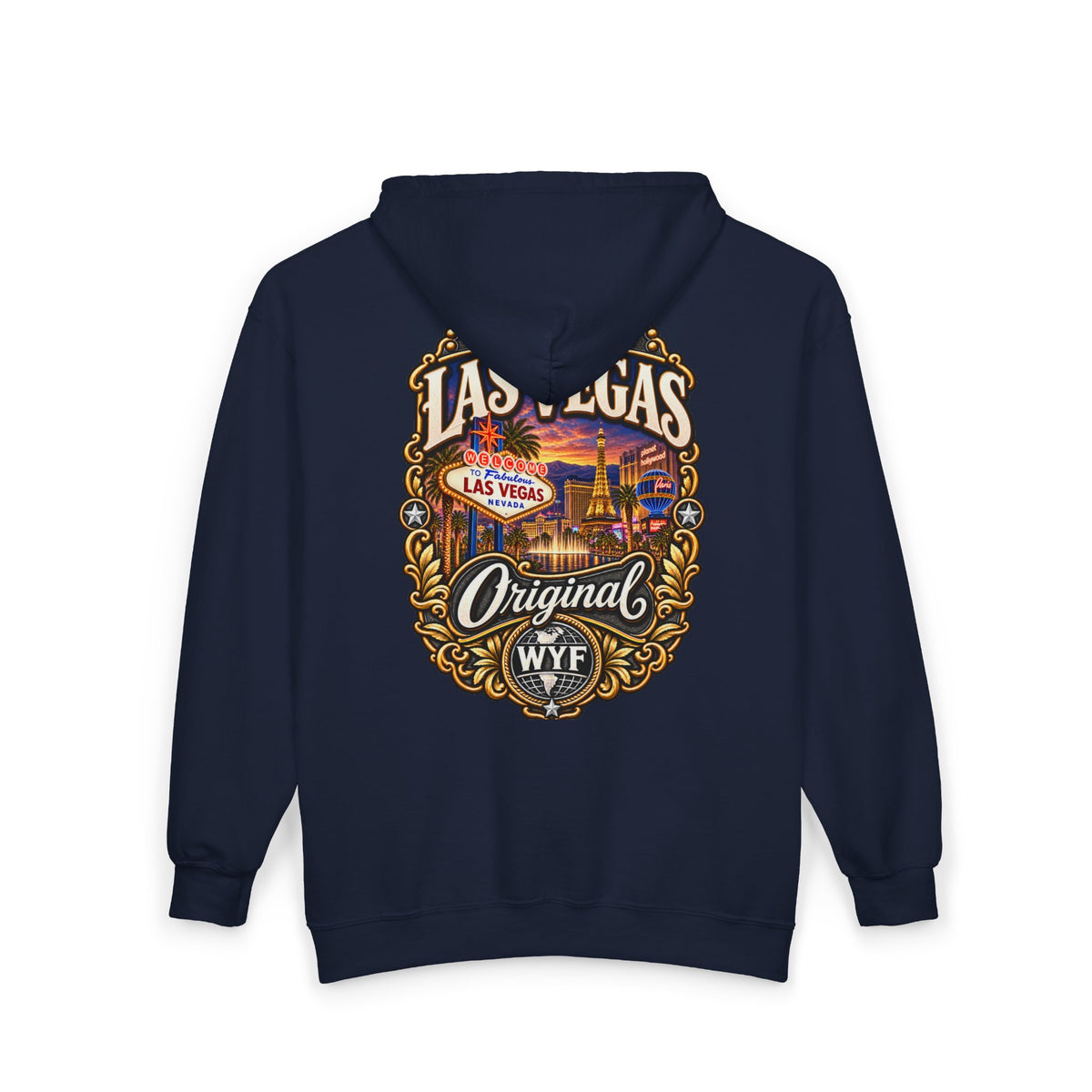 WYF Las Vegas Full-Zip Hoodie | Las Vegas Souvenir & Where You From Streetwear