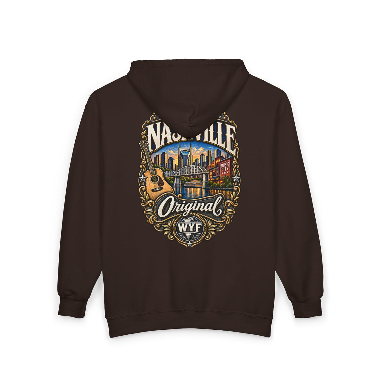 WYF Nashville Full-Zip Hoodie | Nashville Souvenir & Where You From Streetwear