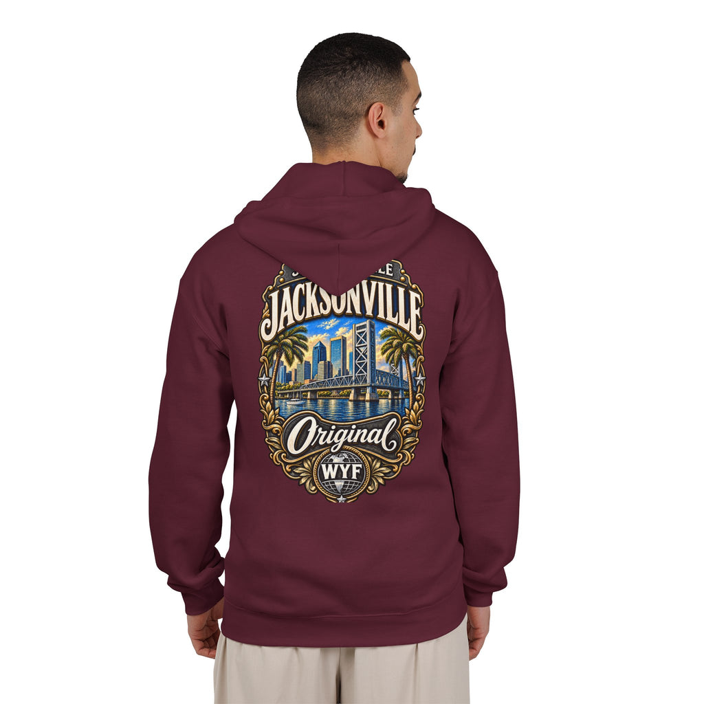 WYF Jacksonville Full-Zip Hoodie | Jacksonville Souvenir & Where You From Streetwear