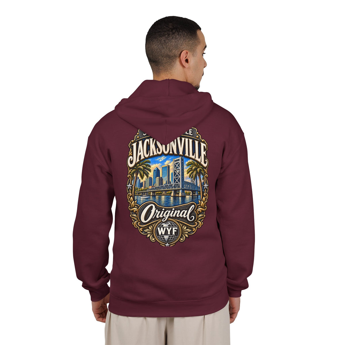 WYF Jacksonville Full-Zip Hoodie | Jacksonville Souvenir & Where You From Streetwear