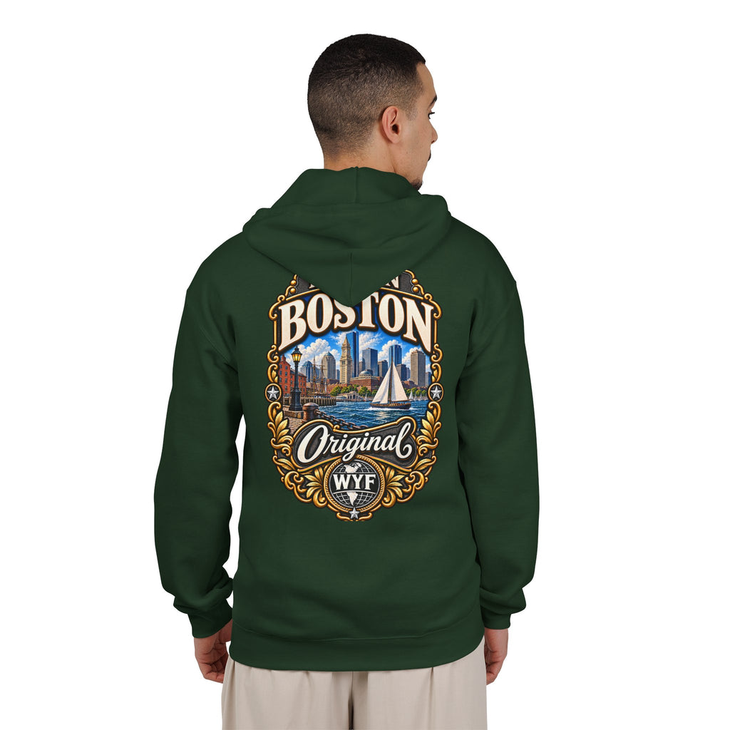 WYF Boston Full-Zip Hoodie | Boston Souvenir & Where You From Streetwear
