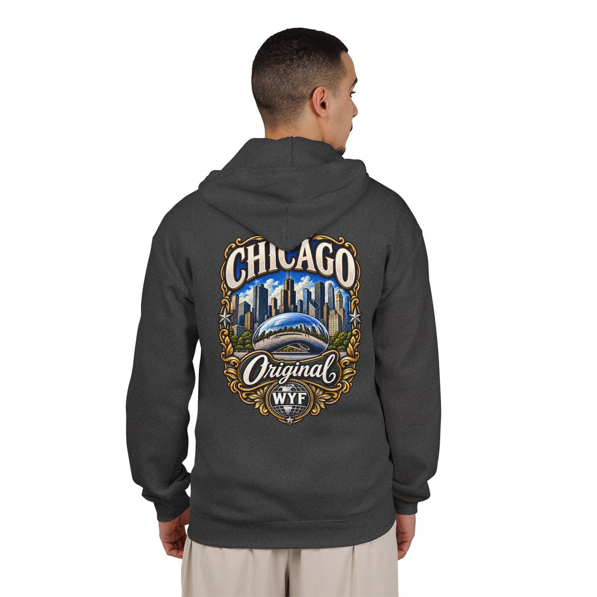 WYF Chicago Full-Zip Hoodie | Chicago Souvenir & Where You From Streetwear