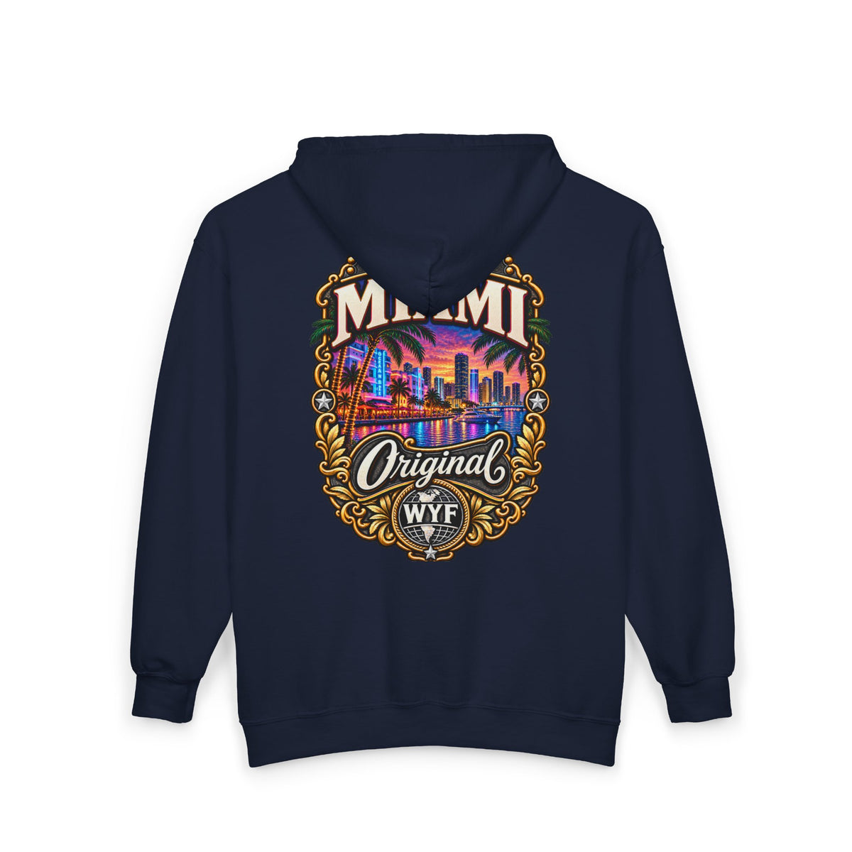 WYF Miami Full-Zip Hoodie | Miami Souvenir & Where You From Streetwear