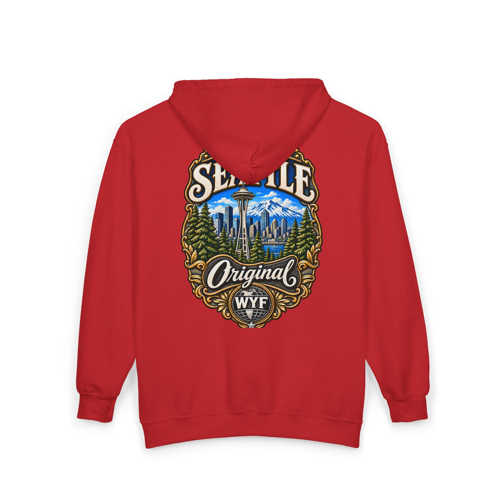 WYF Seattle Full-Zip Hoodie | Seattle Souvenir & Where You From Streetwear