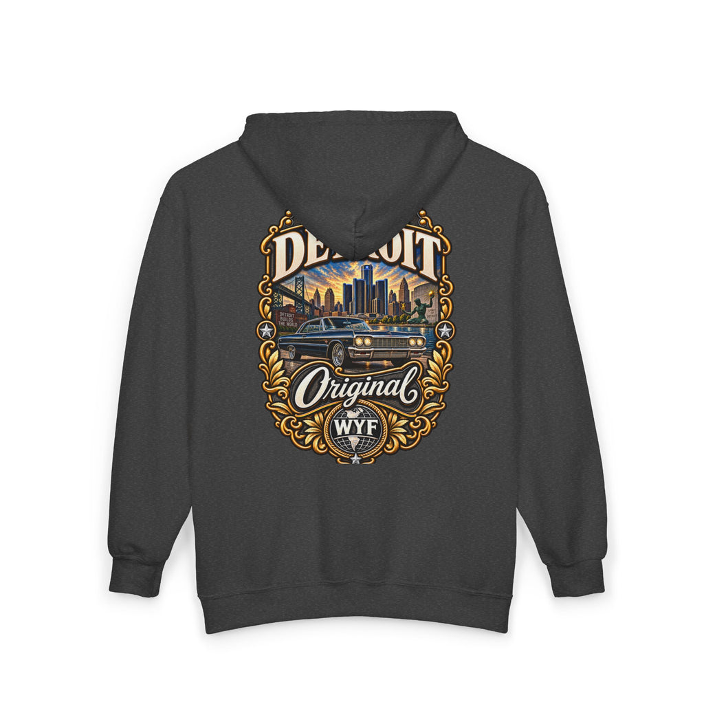 WYF Detroit Full-Zip Hoodie | Detroit Souvenir & Where You From Streetwear