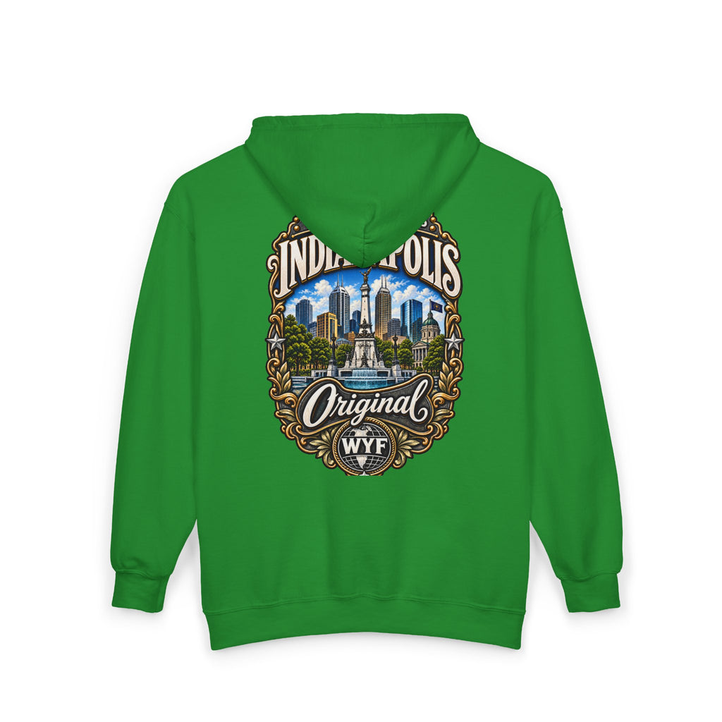 WYF Indianapolis Full-Zip Hoodie | Indianapolis Souvenir & Where You From Streetwear