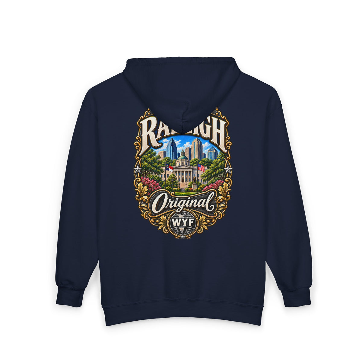 WYF Raleigh Full-Zip Hoodie | Raleigh Souvenir & Where You From Streetwear