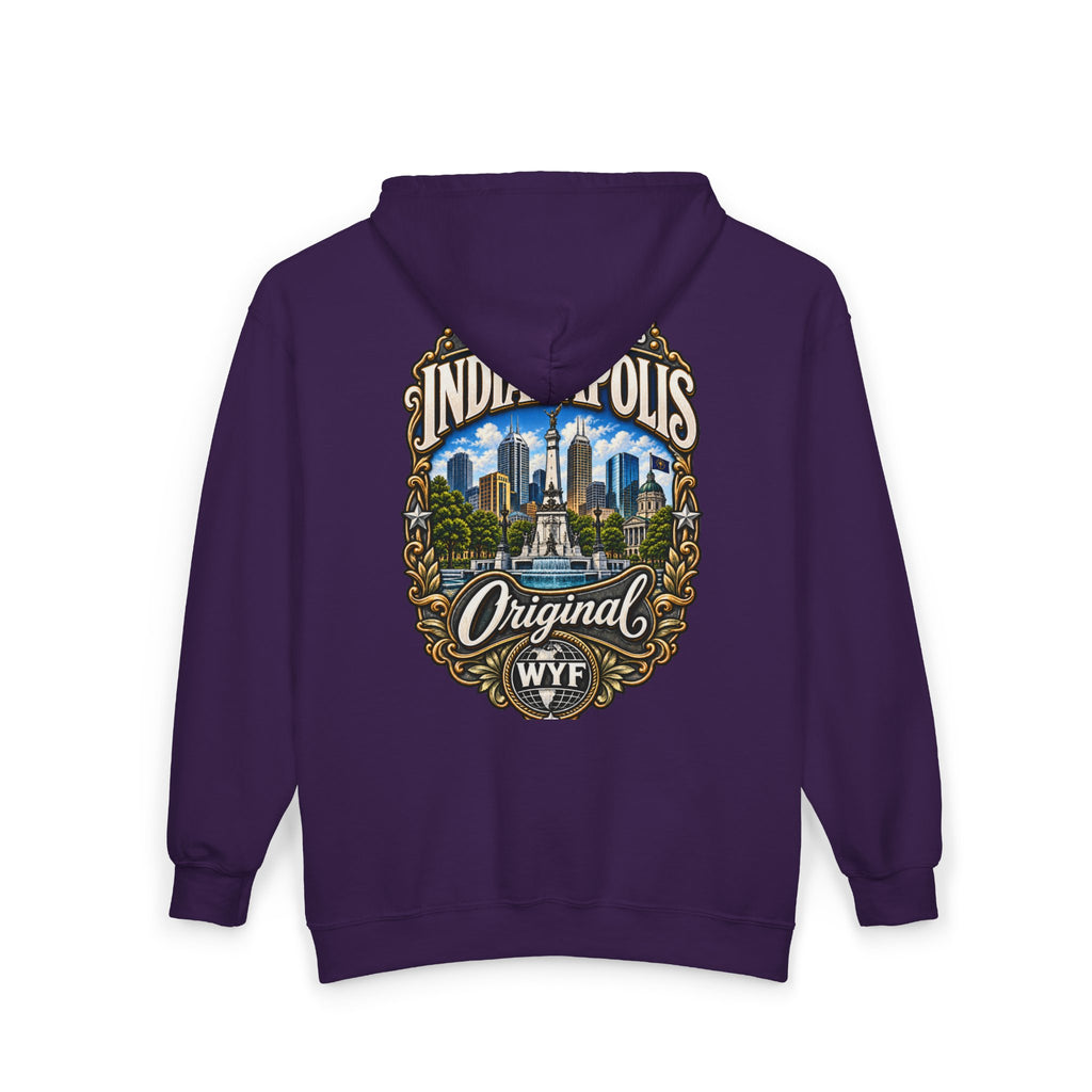 WYF Indianapolis Full-Zip Hoodie | Indianapolis Souvenir & Where You From Streetwear