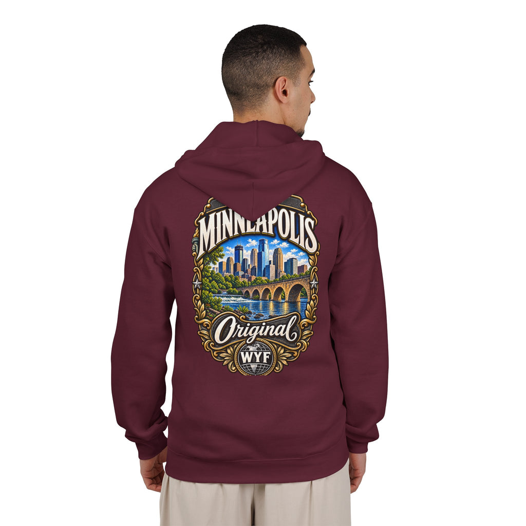 WYF Minneapolis Full-Zip Hoodie | Minneapolis Souvenir & Where You From Streetwear