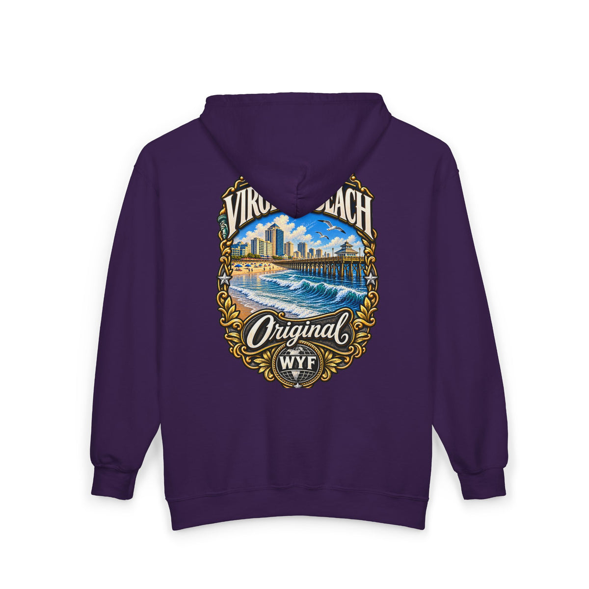 WYF Virginia Beach Full-Zip Hoodie | Virginia Beach Souvenir & Where You From Streetwear