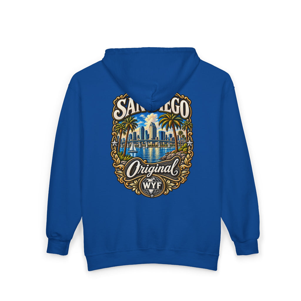 WYF San Diego Full-Zip Hoodie | San Diego Souvenir & Where You From Streetwear