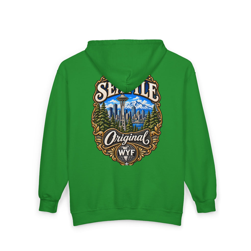 WYF Seattle Full-Zip Hoodie | Seattle Souvenir & Where You From Streetwear