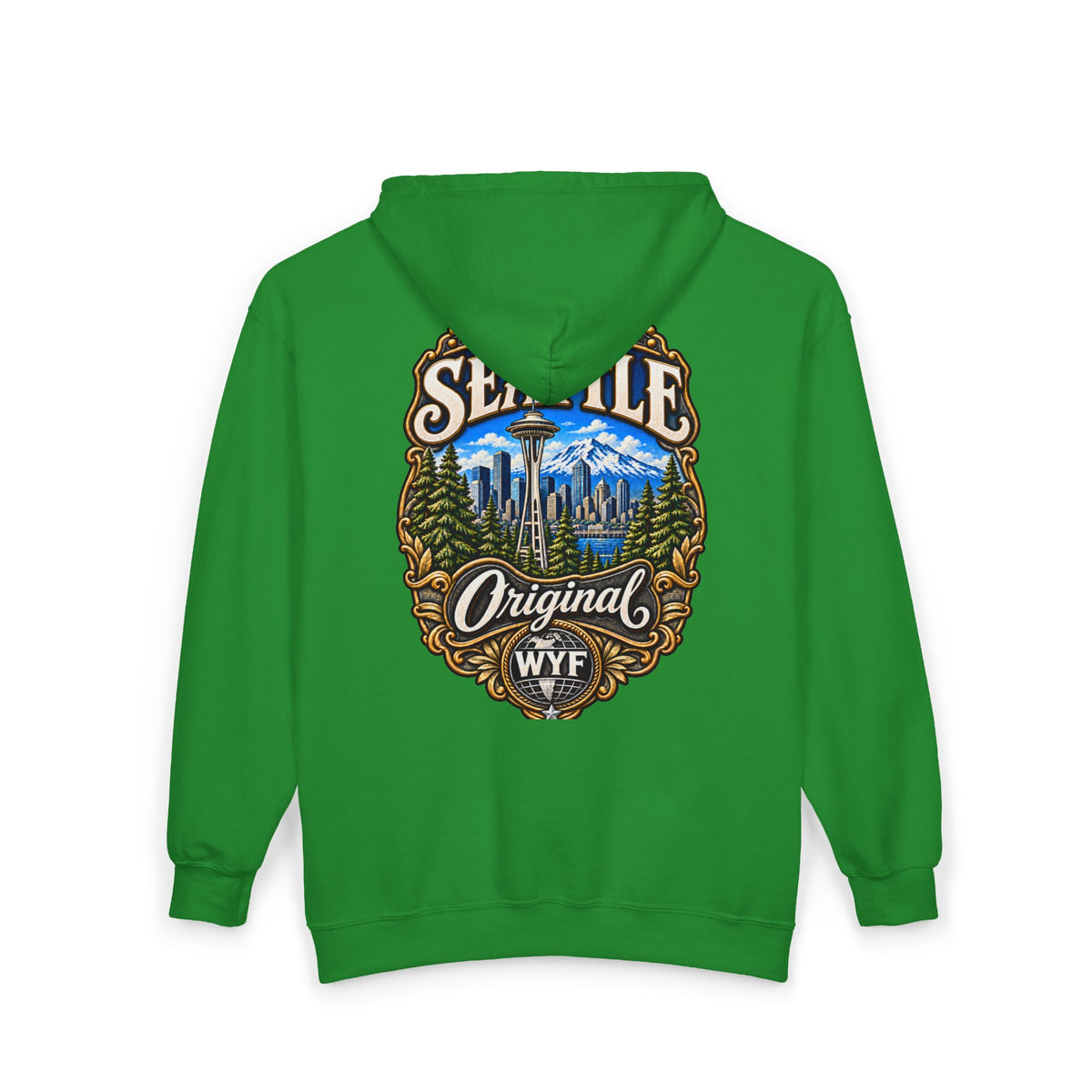 WYF Seattle Full-Zip Hoodie | Seattle Souvenir & Where You From Streetwear