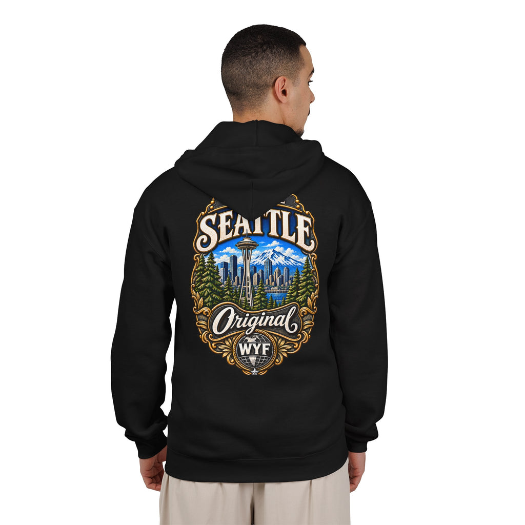WYF Seattle Full-Zip Hoodie | Seattle Souvenir & Where You From Streetwear