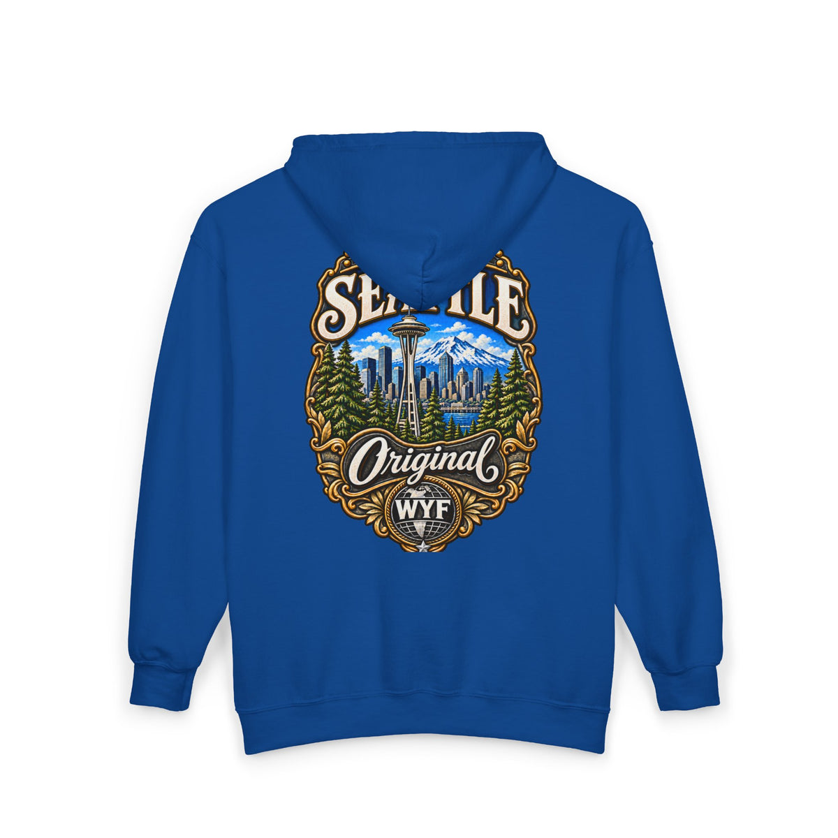 WYF Seattle Full-Zip Hoodie | Seattle Souvenir & Where You From Streetwear