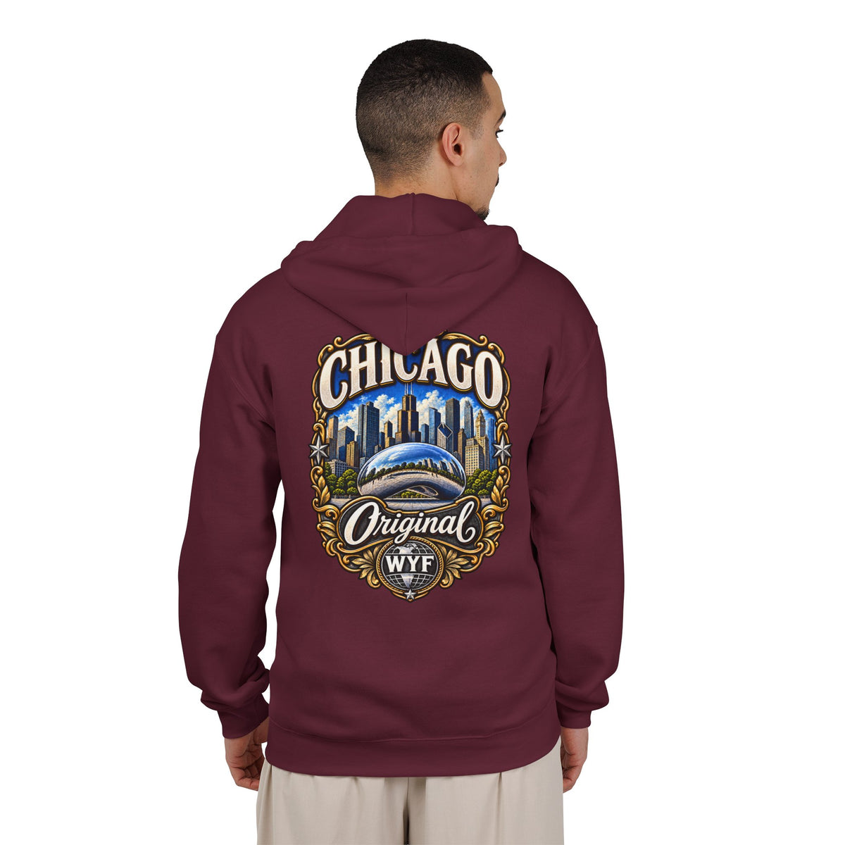 WYF Chicago Full-Zip Hoodie | Chicago Souvenir & Where You From Streetwear